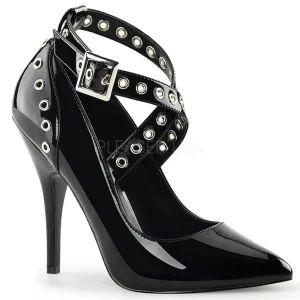 Noir Verni 13 cm SEDUCE-443 Escarpins Talons Hauts Hommes