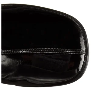 Noires bottes cuissardes vinyle - années 70 en - hippie disco gogo botte cuissarde à talon carré 7,5 cm