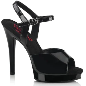 Noires sandales plateforme 12,5 cm GLORY-509 sandales talons hauts fabulicious