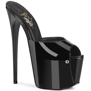 Noirs 18 cm JUBILANT-01 mules plateforme talon haut femme