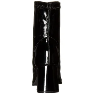 Noirs Verni 7,5 cm GOGO-150 bottines à talons épais stretch