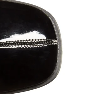 Noirs Verni 7,5 cm GOGO-150 bottines à talons épais stretch
