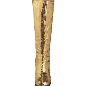 Or Paillettes 8 cm SPECTACUL disco bottes à talon carré années 70