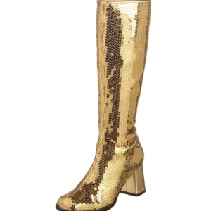 Or Paillettes 8 cm SPECTACUL disco bottes à talon carré années 70