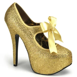 Or Strass 14,5 cm Burlesque TEEZE-04R Talons Aiguilles Escarpins