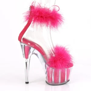 Pink 18 cm ADORE-724F sandales à talons hauts et plumes pole dance