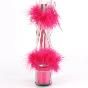 Pink 18 cm ADORE-724F sandales à talons hauts et plumes pole dance