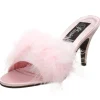 Pink 8 cm AMOUR-03 plumes de marabout Mules Chaussures