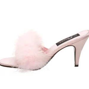 Pink 8 cm AMOUR-03 plumes de marabout Mules Chaussures