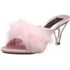 Pink 8 cm BELLE-301F plumes de marabout Mules Chaussures