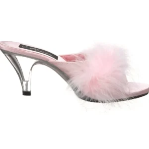 Pink 8 cm BELLE-301F plumes de marabout Mules Chaussures