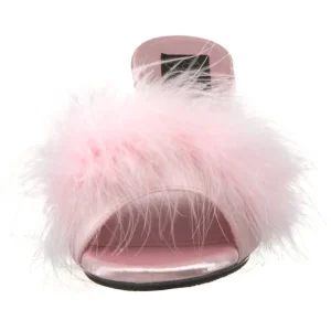 Pink 8 cm BELLE-301F plumes de marabout Mules Chaussures