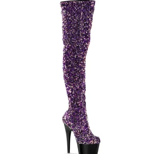 Pourpre Paillettes 20 cm ADORE-3020 bottes overknee plateforme de pole dance