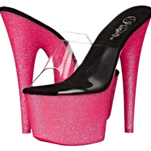 Rose 18 cm ADORE-701UVG neon plateforme mules talons hauts