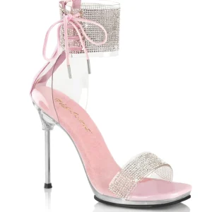 Rose 11,5 cm CHIC-47 bande de cheville sandales talon aiguille en métal