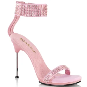 Rose 11,5 cm CHIC-40 bande de cheville sandales talon aiguille en métal