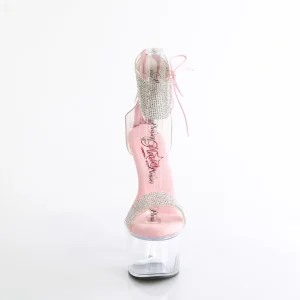 Rose 18 cm PASSION-727RS transparentes plateforme talon haut avec bande de cheville