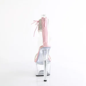 Rose 18 cm PASSION-727RS transparentes plateforme talon haut avec bande de cheville