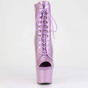 Rose glitter 18 cm peep toe pleaser bottines talons hauts femme