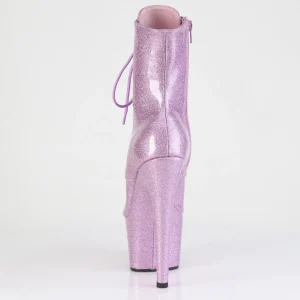 Rose glitter 18 cm peep toe pleaser bottines talons hauts femme