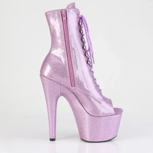 Rose glitter 18 cm peep toe pleaser bottines talons hauts femme