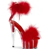 Rouge 18 cm ADORE-724F sandales à talons hauts et plumes pole dance