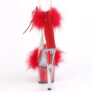 Rouge 18 cm ADORE-724F sandales à talons hauts et plumes pole dance