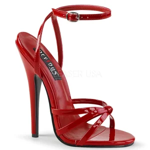 Rouge 15 cm Devious DOMINA-108 sandales à talons aiguilles