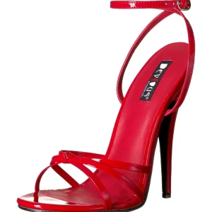 Rouge 15 cm Devious DOMINA-108 sandales à talons aiguilles