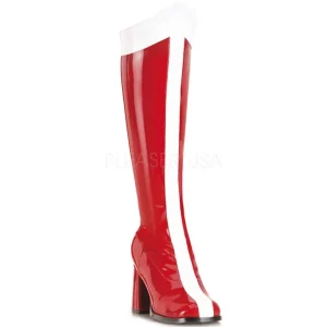 Rouge Blanc 7,5 cm GOGO-305 Bottes Femmes Hautes