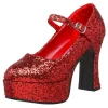 Rouge Etincelle 11 cm MARYJANE-50G Escarpins Talon Haut Mary Jane