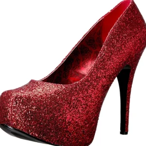 Rouge Glitter 14,5 cm Burlesque TEEZE-06GW pieds larges escarpins pour homme