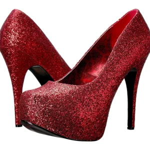 Rouge Glitter 14,5 cm Burlesque TEEZE-06GW pieds larges escarpins pour homme