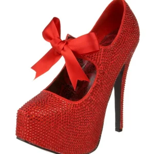 Rouge Strass 14,5 cm Burlesque TEEZE-04R Talons Aiguilles Escarpins