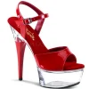 Rouge Transparent 15 cm CAPTIVA-609 Plateforme Haut Talon