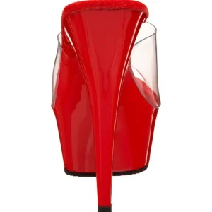 Rouge Transparent 15,5 cm DELIGHT-601 Plateforme Mules Hautes