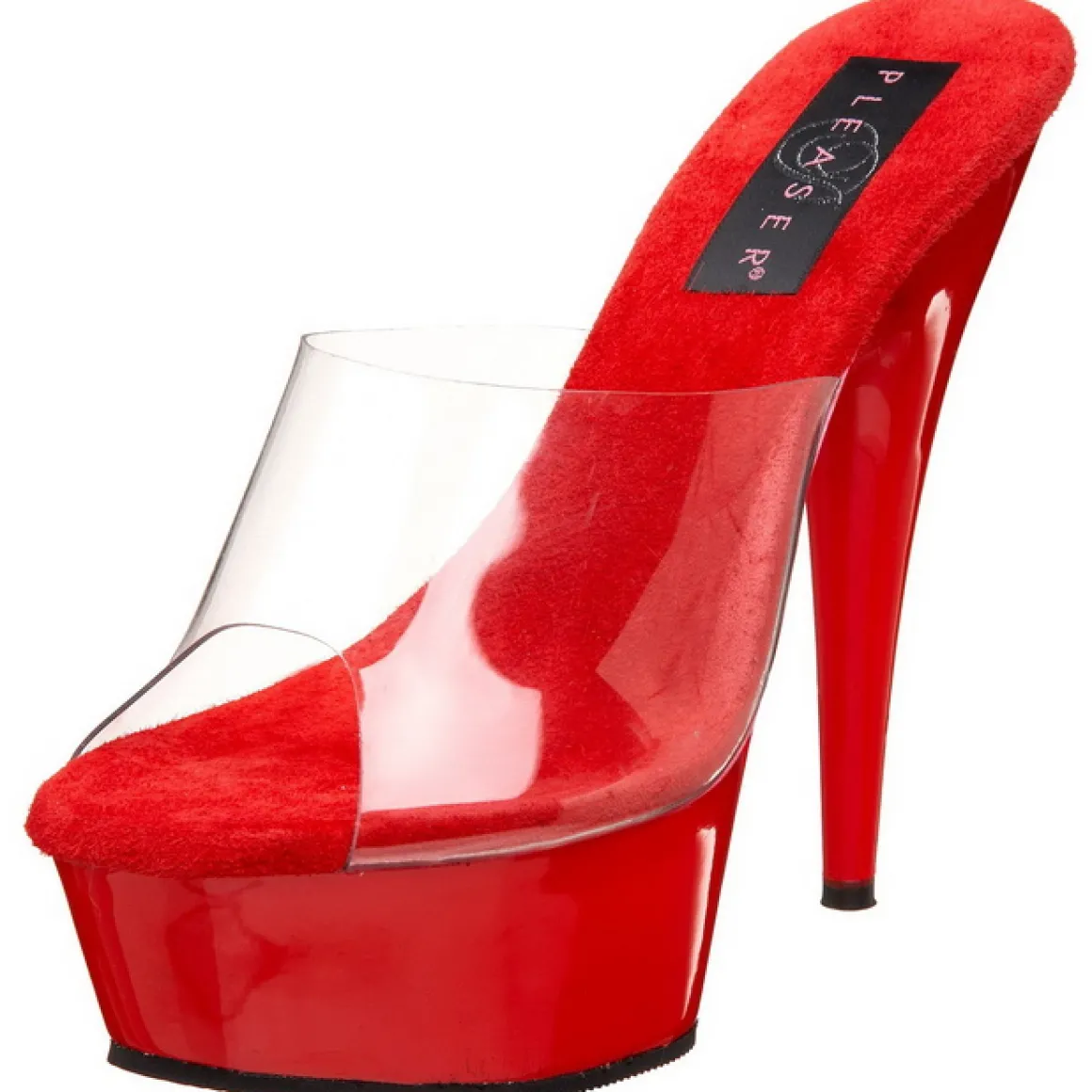 rouge_transparent__cm_del_5.webp Rouge Transparent 15,5 cm DELIGHT-601 Plateforme Mules Hautes