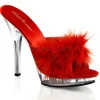 Rouge Transparent 13 cm Fabulicious LIP-101-8 Plateforme Mules Hautes