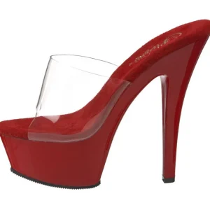Rouge Transparent 15,5 cm KISS-201 Plateforme Mules Hautes