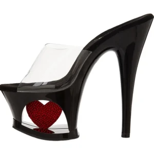 Rouge Transparent 18 cm Pleaser MOON-701HRS Plateforme Mules Hautes