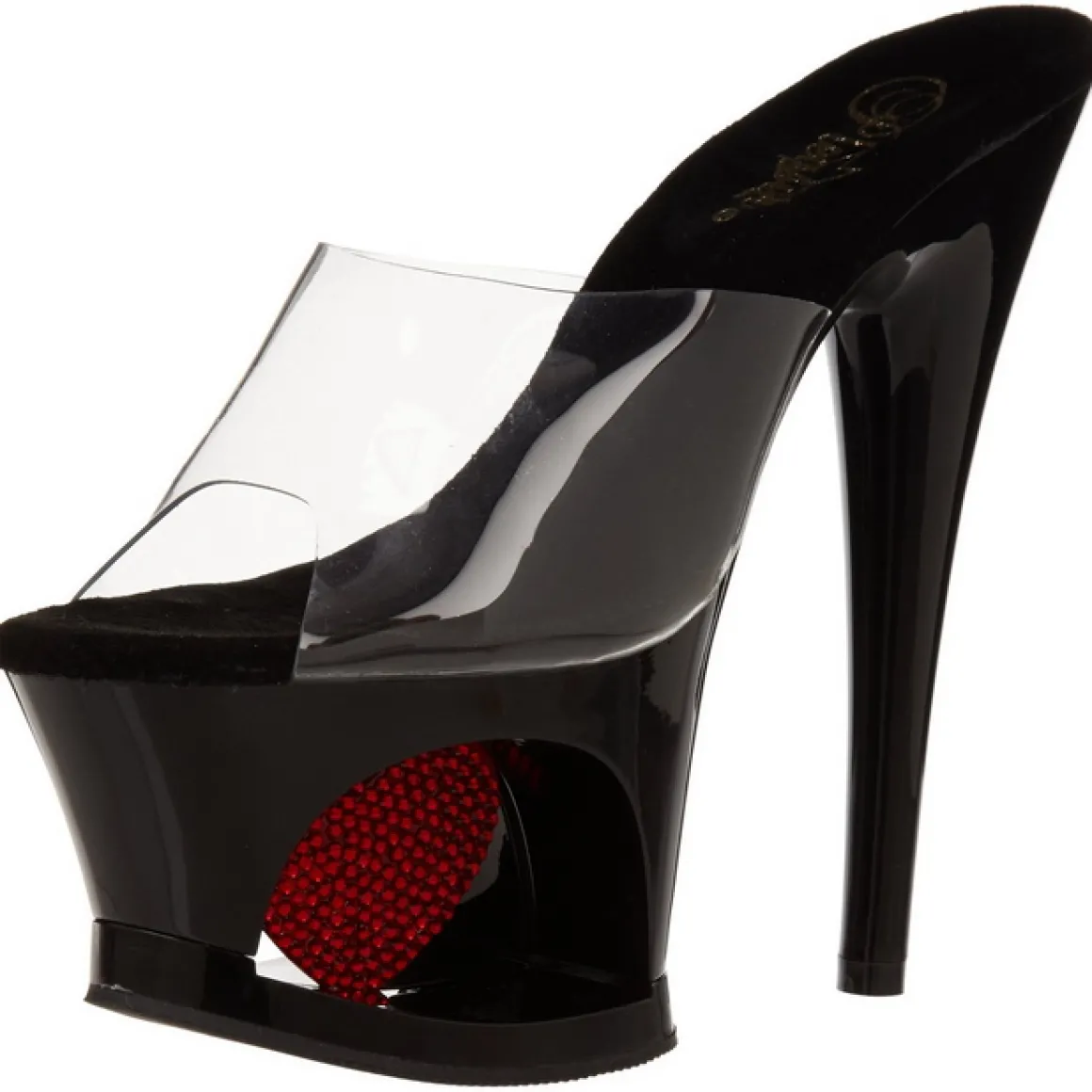 rouge_transparent__cm_ple_5.webp Rouge Transparent 18 cm Pleaser MOON-701HRS Plateforme Mules Hautes