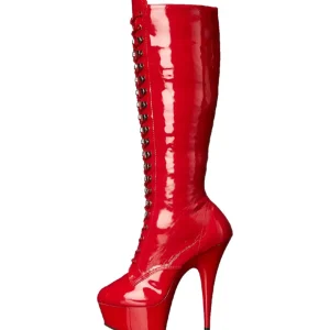 Rouge Verni 15,5 cm DELIGHT-2023 Plateforme Bottes Femmes
