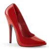 Rouge Verni 15 cm DOMINA-420 talon aiguille très haut et bout pointu