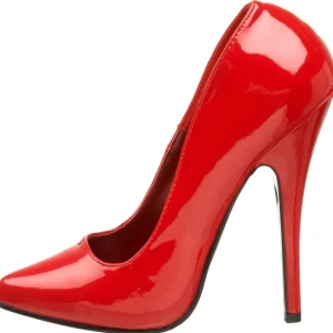 Rouge Verni 15 cm DOMINA-420 talon aiguille très haut et bout pointu