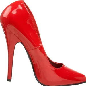 Rouge Verni 15 cm DOMINA-420 talon aiguille très haut et bout pointu