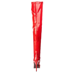 Rouge Verni 13,5 cm INDULGE-3000 Cuissardes Haut Talon