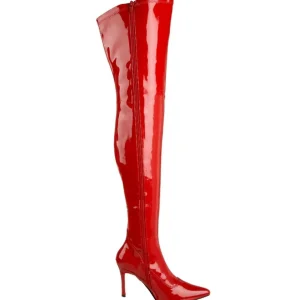 Rouge Verni 9,5 cm LUST-3000 bottes overknee femme