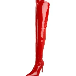 Rouge Verni 9,5 cm LUST-3000 bottes overknee femme