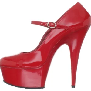 Rouge Verni 15 cm PLEASER DELIGHT-687 Escarpins Haut Talon
