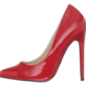 Rouge Verni 13 cm SEXY-20 escarpins à talon aiguille bout pointu